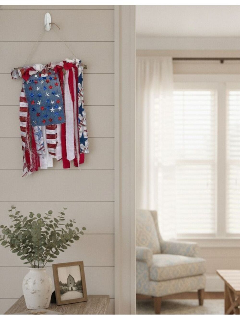 Handcrafted Patriotic American Flag Wall Hanging Decoration